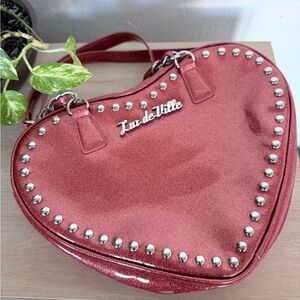 Lux de Ville Tainted Love Tote (Large) - Red Heart-Shaped Bag